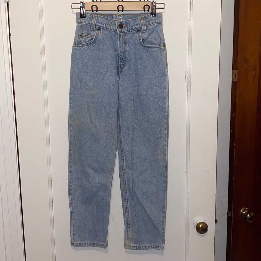 Levi’s vintage Y2K orange tag high waisted mom jeans straight leg denim